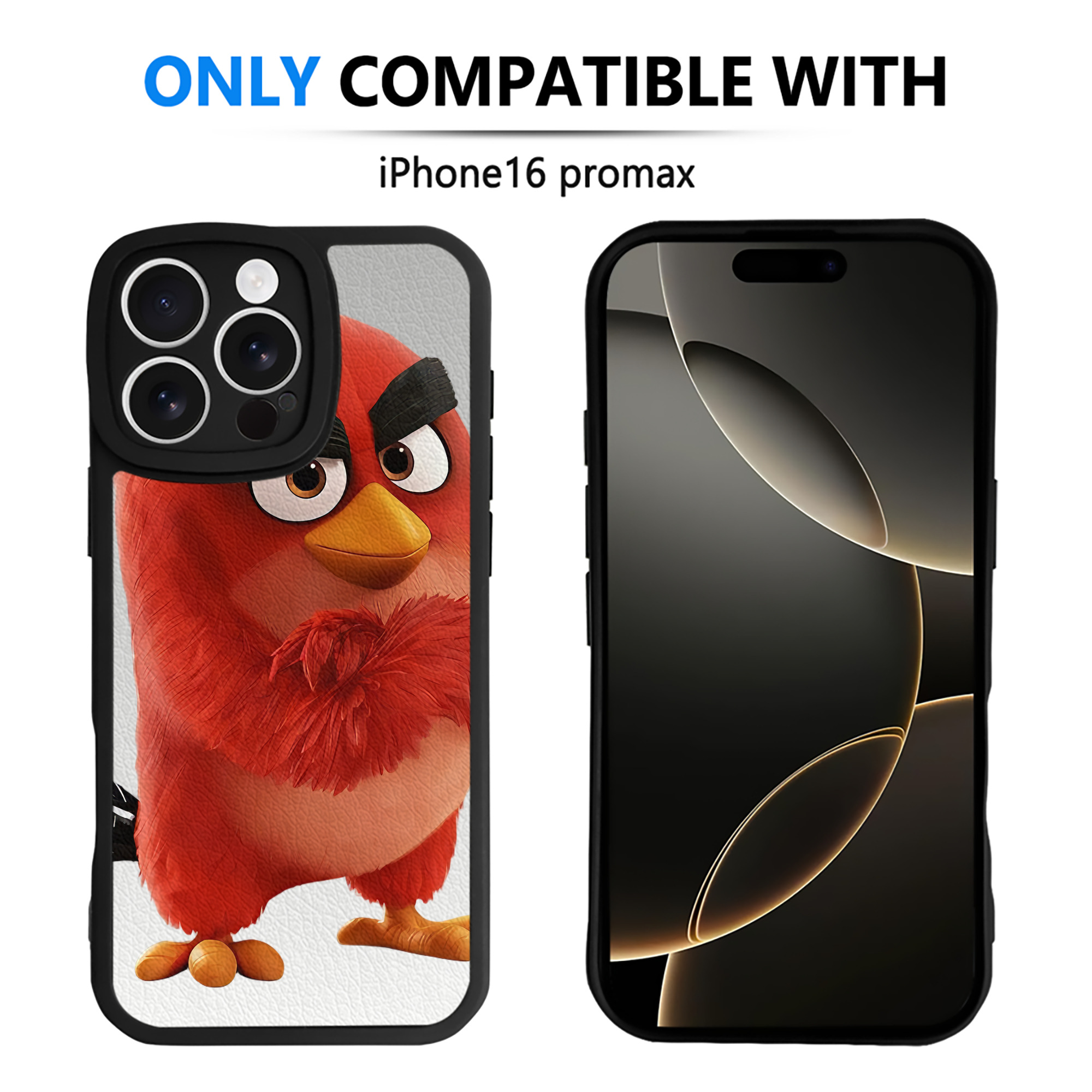 （画像用） Angry Birds アングリーバード 【iPhone 16シリーズ対応】シリコンスマホケース（レザー調） 材質：シリコン